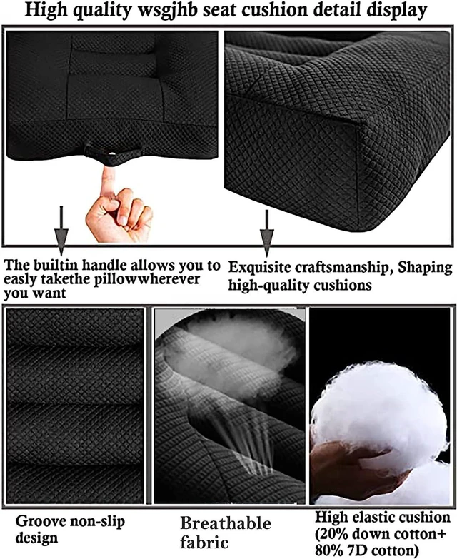 Alt view image 6 of 7 - Comfort Seat Cushion Pillow for Office Chair/Car Chair Cushions Car Booster Seat Cushion, Butt, Tailbone, Back, Coccyx, Short People Adult Booster Chair Cushions Relief Pad