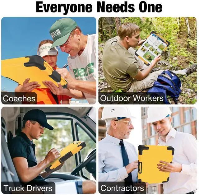 Alt view image 7 of 7 - Toughest Clipboard with Storage, Clip Boards 8.5x11 with Pen Pouch Rubber Corner, Heavy Duty, Extra Nylon Pouch, High Capacity, Organization Box Case for Contractor Trucker Driver, Letter Size