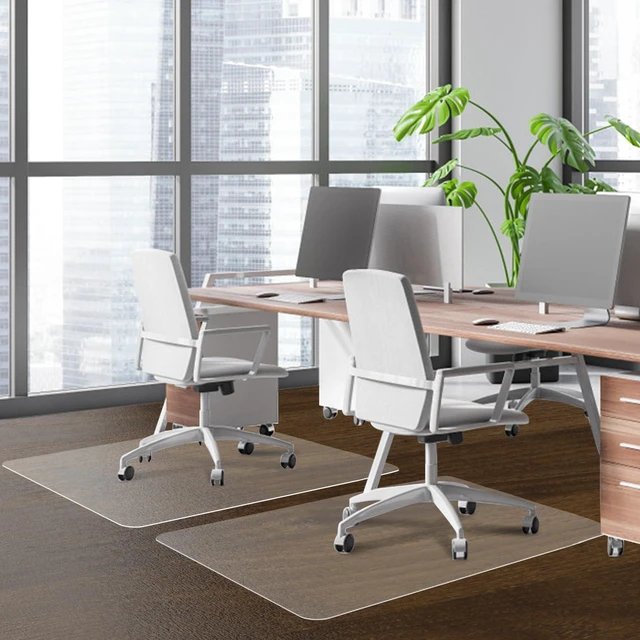 Alt view image 5 of 7 - Office Chair Mat for Hard Wood Floors - 30"x48" Heavy Duty Anti-Slip Hardwood Floor Protector Rug - Easy Clean