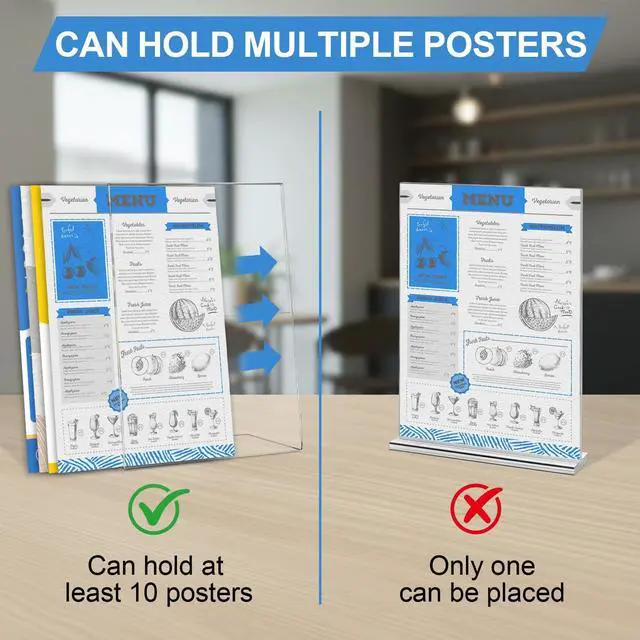 Alt view image 6 of 7 - 30 Pack Acrylic Sign Holder 8.5 x 11, L Shape Clear Plastic Display Stand, Slanted Back Picture Frame Menu Flyer Paper Display Stand up Table Top Sign Holders for Restaurant, Office and School