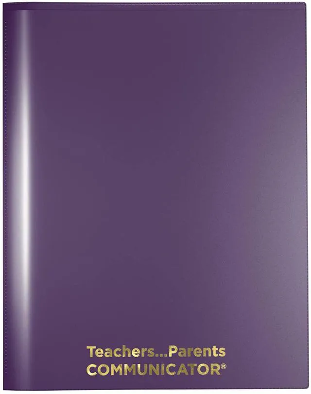 Main image of Folder® English Communicator, Parent-Teacher Folder, Patented Tear-Resistant, Flexible Plastic, 2 Inside Pockets, 2 Exterior Sleeves, Letter Size Paper, Single Color (24 Pack)(Metallic Violet)
