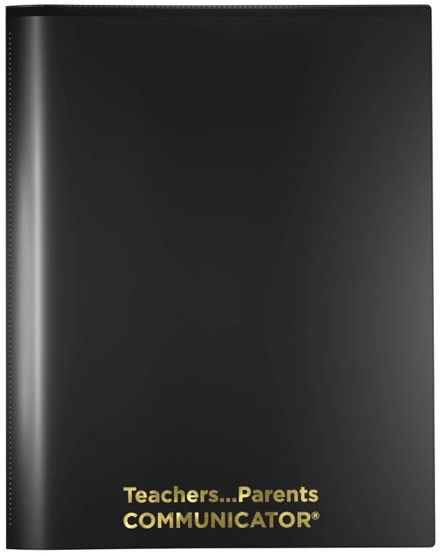 Main image of ® English Communicator, Parent-Teacher Folder, Patented Tear-Resistant Flexible Plastic 2 Inside Pockets, 2 Exterior Sleeves, Letter Size Paper, Single Color(24 Pack) (Black)