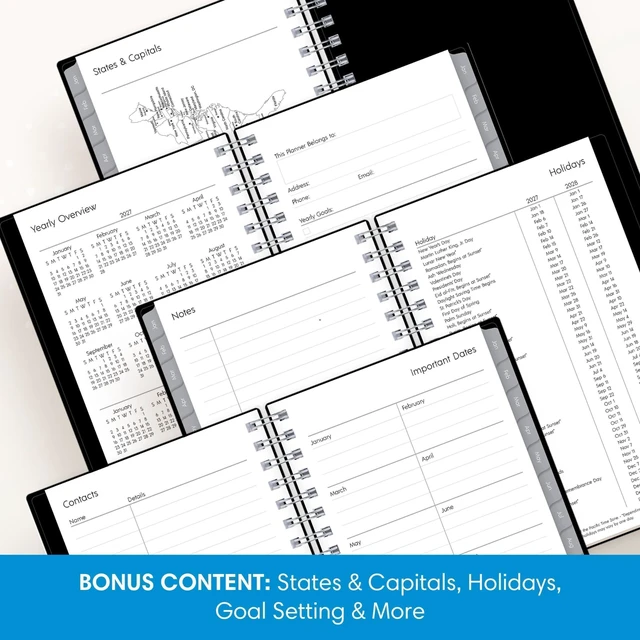 Alt view image 5 of 7 - 2027 15-Month Weekly and Monthly Mini Planner Calendar, Includes October 2026 - December 2027, 3.625" x 6.125", Flexible Cover, Wirebound, Laminated Tabs, Enterprise (Pack of 2)