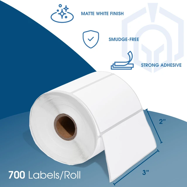 Alt view image 2 of 7 - 3" X 2" Direct Thermal Labels (7000 Count, 10 Rolls) - Perforated