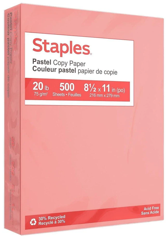 Main image of Pastel Colored Copy Paper 8 1/2-Inch X 11-Inch Salmon 500/Ream, For Office, School & Home Colored multipurpose paper for office, school & home printing and projects