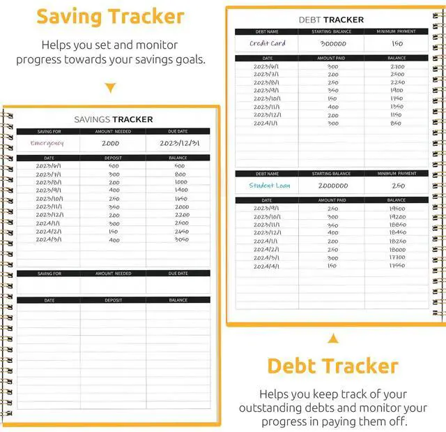 Alt view image 5 of 7 - Budget Planner, Undated Budget Book with Expense Tracker, 6.9" x 9.9" Monthly Budget Planner Bill Organizer, Account Book to Track Money and Finances, 150 Pages, Yellow