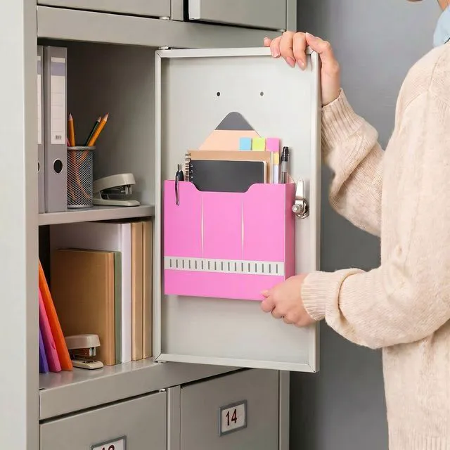 Alt view image 4 of 7 - 8 Pack Magnetic File Folder Holder for Whiteboard Classroom Storage 10"x13"x1.2" Hanging Magnetic Wall File Organizer, Refrigerator Magazine Holder, for Mail Letters Paper Desk Office