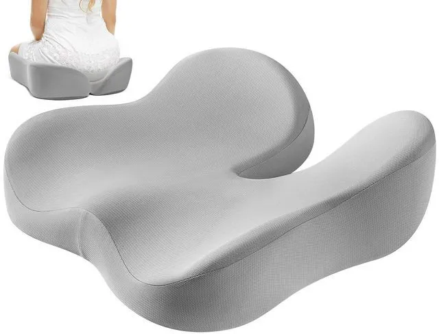 Main image of Seat Cushion for Tailbone & Sciatica Pain Relief Certified & Ergonomist-Designed,Tapered Front Edge Reduces Thigh Pressure,Wide Memory Foam for Office Chair, Car, Wheelchair