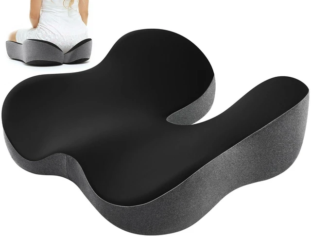 Main image of Seat Cushion for Tailbone & Sciatica Pain Relief Certified & Ergonomist-Designed,Tapered Front Edge Reduces Thigh Pressure,Wide Memory Foam for Office Chair, Car, Wheelchair