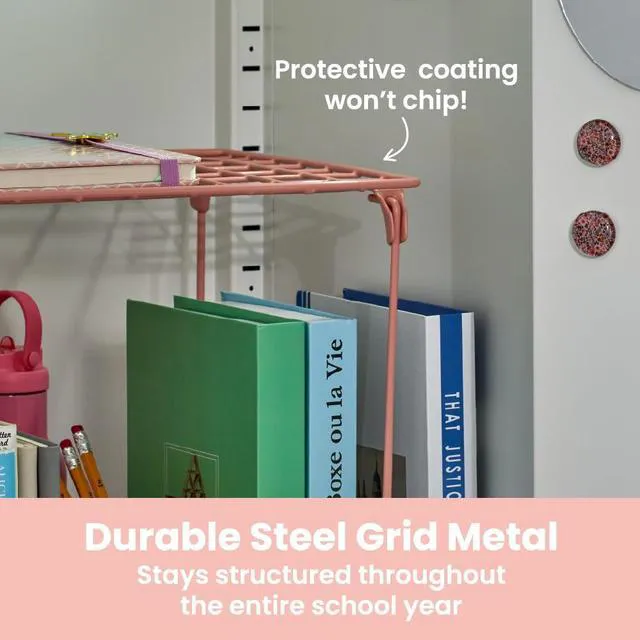 Alt view image 5 of 7 - by Bostitch 10-Piece Fashion Locker Kit with 12" Stac-A-Shelf, Pink/Floral
