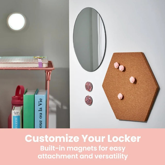 Alt view image 6 of 7 - by Bostitch 10-Piece Fashion Locker Kit with 12" Stac-A-Shelf, Pink/Floral
