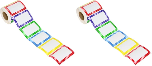 Main image of L LIKED 500 Colors Star Name Tag Stickers 3.5"x2.25" for School Office Home (Pack of 2)