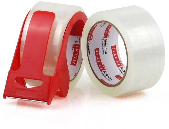 Alt view image 3 of 7 - 12 Rolls Clear Packing Tape, Heavy Duty Packaging Tape with Dispenser,1.88In x 55Yd,2.4Mil Thick Industrial Grade Transparent Tape Refills for Shipping,Moving,Sealing and storages