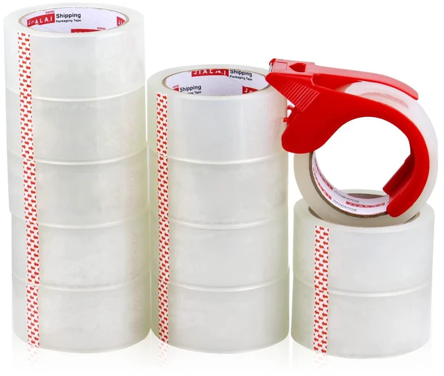 Alt view image 7 of 7 - 12 Rolls Clear Packing Tape, Heavy Duty Packaging Tape with Dispenser,1.88In x 55Yd,2.4Mil Thick Industrial Grade Transparent Tape Refills for Shipping,Moving,Sealing and storages