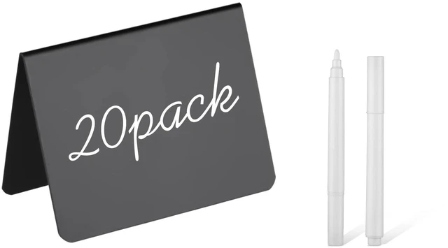 Main image of 20 Pack 4"x3"Mini Chalkboard Signs for Chalk Sign for Food - Party - Buffet - Table Sign Chalkboard - Wedding - Bakery - Small Chalkboard Sign - Mini Chalkboard Signs for Food