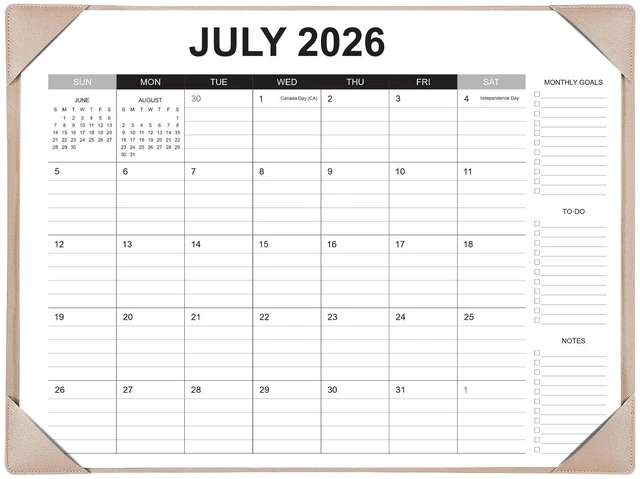 Main image of Desk Calendar 2026-2027 with Desk Mat 22" x 17" Large Desk Pad Calendar Runs from July 2026 to December 2027, Office Supplies Desktop Monthly Calendar for Home & Office