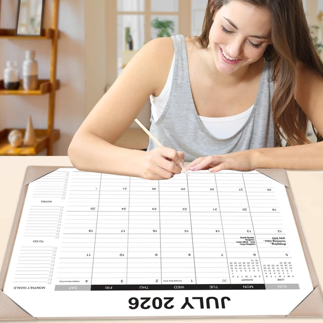 Alt view image 2 of 6 - Desk Calendar 2026-2027 with Desk Mat 22" x 17" Large Desk Pad Calendar Runs from July 2026 to December 2027, Office Supplies Desktop Monthly Calendar for Home & Office