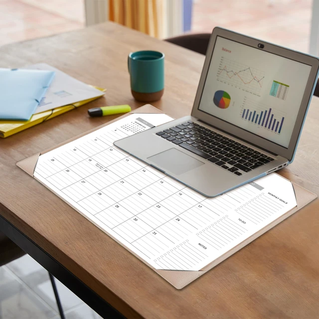 Alt view image 3 of 6 - Desk Calendar 2026-2027 with Desk Mat 22" x 17" Large Desk Pad Calendar Runs from July 2026 to December 2027, Office Supplies Desktop Monthly Calendar for Home & Office