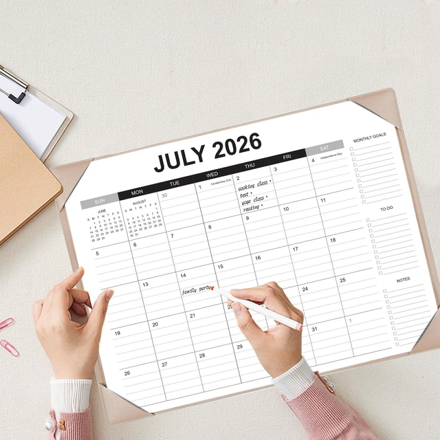 Alt view image 5 of 6 - Desk Calendar 2026-2027 with Desk Mat 22" x 17" Large Desk Pad Calendar Runs from July 2026 to December 2027, Office Supplies Desktop Monthly Calendar for Home & Office
