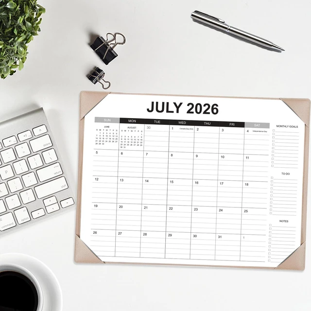 Alt view image 6 of 6 - Desk Calendar 2026-2027 with Desk Mat 22" x 17" Large Desk Pad Calendar Runs from July 2026 to December 2027, Office Supplies Desktop Monthly Calendar for Home & Office