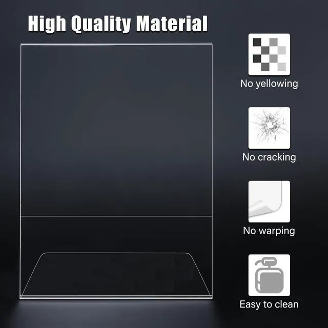 Alt view image 3 of 7 - 12 pack 8.5x11 Acrylic Sign Holder, L Shape, Plastic Flyer Stand Menu Holder, Table sign holder Flyer Holder Stand for Restaurant, Office, School, Store and Home Use