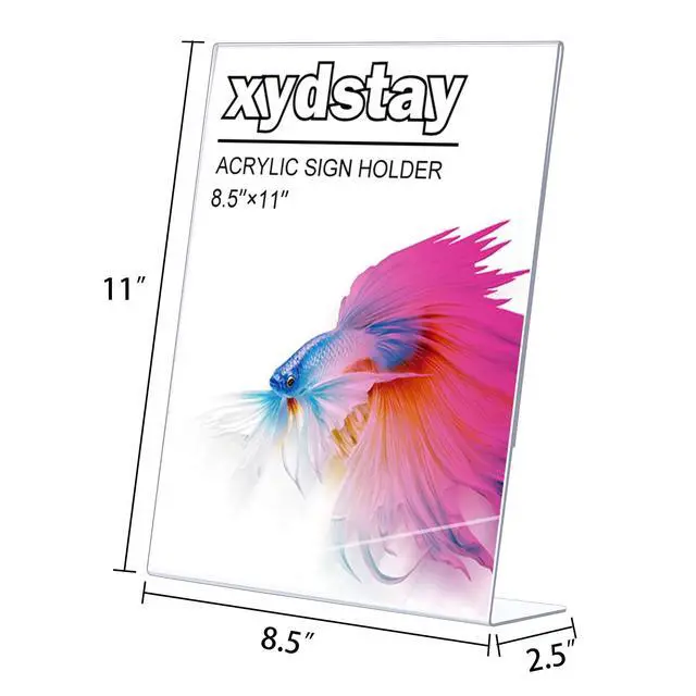 Alt view image 4 of 7 - 12 pack 8.5x11 Acrylic Sign Holder, L Shape, Plastic Flyer Stand Menu Holder, Table sign holder Flyer Holder Stand for Restaurant, Office, School, Store and Home Use