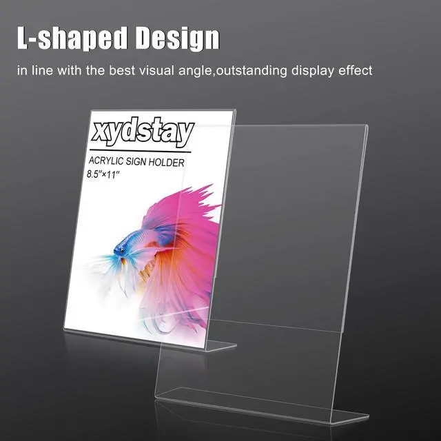 Alt view image 7 of 7 - 12 pack 8.5x11 Acrylic Sign Holder, L Shape, Plastic Flyer Stand Menu Holder, Table sign holder Flyer Holder Stand for Restaurant, Office, School, Store and Home Use