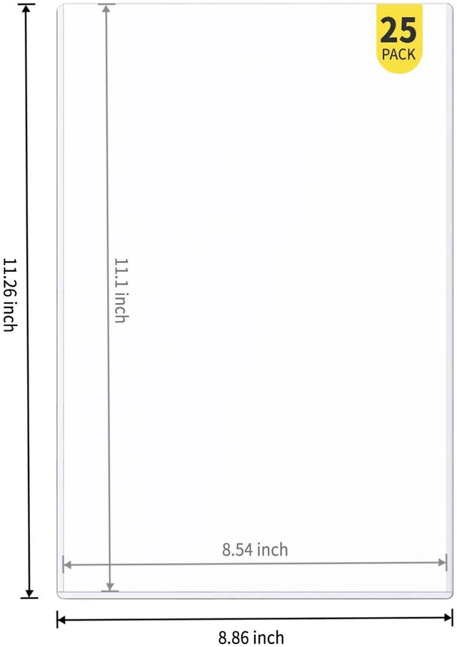 Alt view image 2 of 7 - 25-Pack 8.5 x 11 Inch Document-Toploaders - Premium Document Topload Holders, Crystal Clear Document Top loaders, Hard Plastic Page Sheet Protectors for Photos, Prints, Menu Covers and Work Papers
