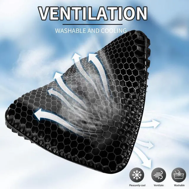 Alt view image 6 of 6 - Gel Seat Cushion for Long Sitting - 16.5" x 14.5" x 2.4" (Extra ThickSoft) Zero Gel Cushions for Pressure Relief, Honeycomb Gel Seat Cushion, Ergonomic Silicone Seat Cushion for People Over 180 lbs