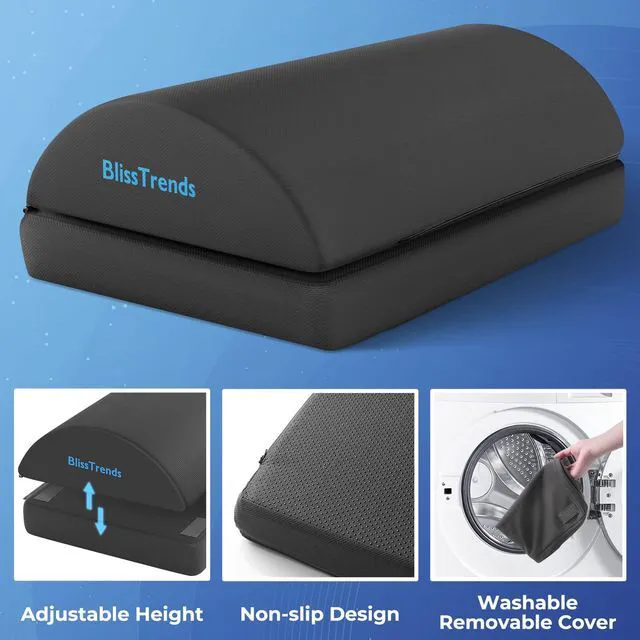 Alt view image 4 of 7 - Foot Rest Under Desk, Foot Stool with 2 Adjustable Heights Comfortable Footrest with Washable Cover for Car,Home and Office to Relieve Back,Lumbar,Knee Pain(Large, Gray)