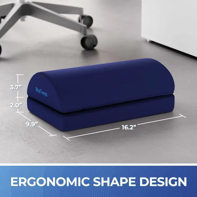 Alt view image 3 of 7 - Foot Rest Under Desk, Foot Stool with 2 Adjustable Heights Comfortable Footrest with Washable Cover for Car,Home and Office to Relieve Back,Lumbar,Knee Pain(Large, Blue)
