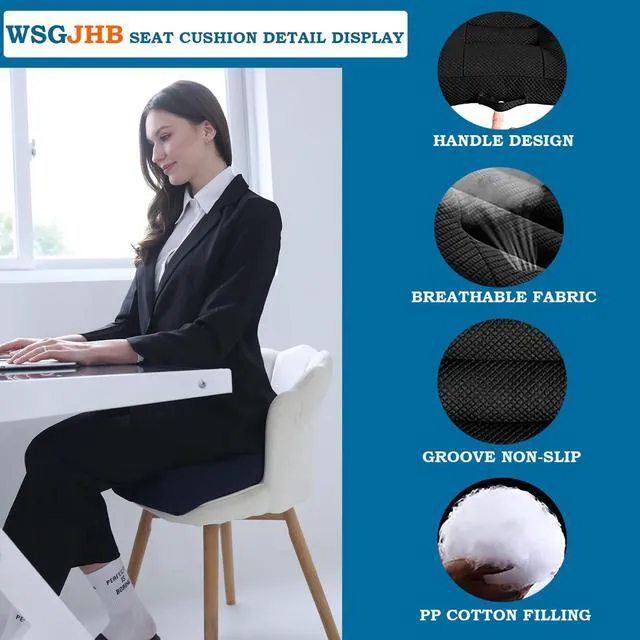 Alt view image 5 of 7 - Car Booster Seat Cushion Posture Cushion for Long Sitting Portable Breathable Mesh, Effectively Increase The Field of View Ideal for Office, Home, Car Angle Lift Seat Cushions,Black