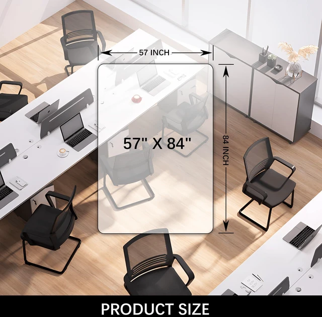 Alt view image 7 of 7 - Clear Chair Mat, Hard Floor Use, 4.75'×7' Desk Chair Mat Transparent Office Home Floor Protector mat Chairmats (57" X 84" Rectangle)