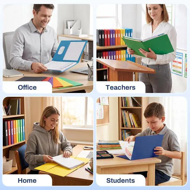 Alt view image 5 of 7 - Folders with Pockets(125 Pack, Navy Blue), 2 Pocket Folders Fit Letter Size Paper, Paper File Folder for School Office Home Business