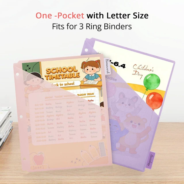 Alt view image 3 of 7 - Bundle 10 Packs 6-Tab Letter Size Dividers for 3 Ring Binder, 60 Counts Wheat Straw Binder Dividers with One Pocket, 6 Pastel Colors, Perfect for School, Office Supplies (10)