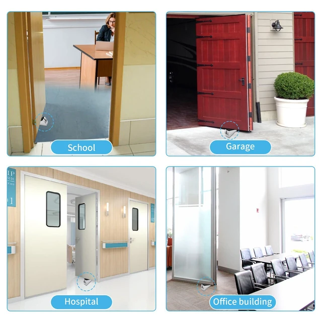 Alt view image 7 of 7 - Door Stoppers for Bottom of Door-Large Heavy Duty Door Stop Wedge 3'' High Adjustable Spring Metal Tall Doorstop, Strongest Rubber Grip, Suits Carpet, Tile, Home, School +2 Wall Protector