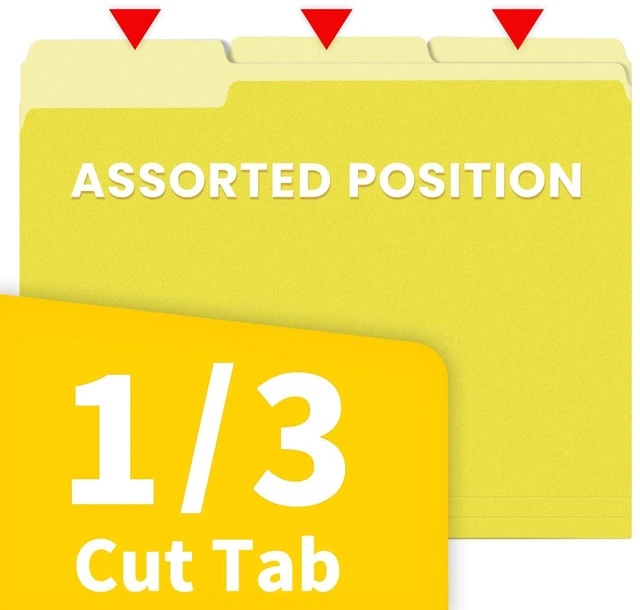 Alt view image 2 of 7 - File Folders, 120 Pack Manilla Folders 8.5 x 11, Colored File Folders Home Office School Supplies for Documents Files Paper, Yellow