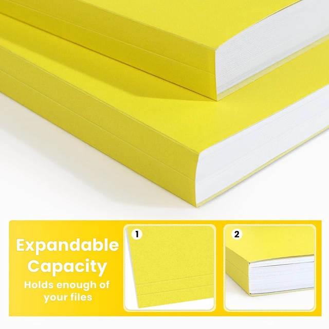 Alt view image 4 of 7 - File Folders, 120 Pack Manilla Folders 8.5 x 11, Colored File Folders Home Office School Supplies for Documents Files Paper, Yellow