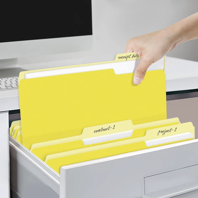 Alt view image 6 of 7 - File Folders, 120 Pack Manilla Folders 8.5 x 11, Colored File Folders Home Office School Supplies for Documents Files Paper, Yellow