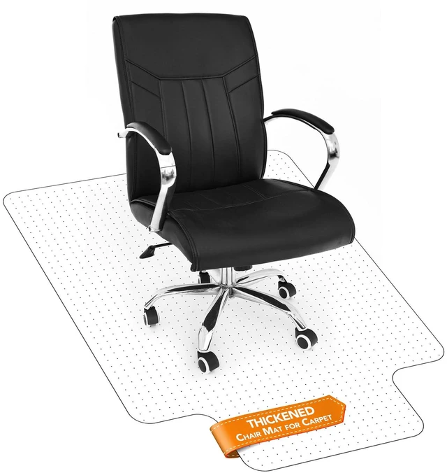 Main image of Chair Mat for Carpet- Low Pile (1/4" Thick) Carpet Protector for Office Gaming Computer Desk Chair. Heavy Duty Desk Chair Mat for Carpeted Floors, Semi Transparent (with Lip (Thickened)