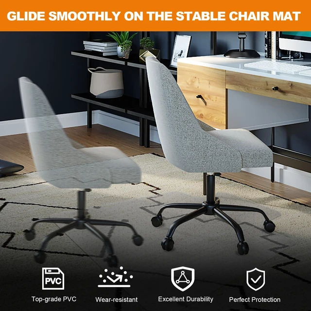 Alt view image 4 of 7 - Chair Mat for Carpet- Low Pile (1/4" Thick) Carpet Protector for Office Gaming Computer Desk Chair. Heavy Duty Desk Chair Mat for Carpeted Floors, Semi Transparent (with Lip (Thickened)