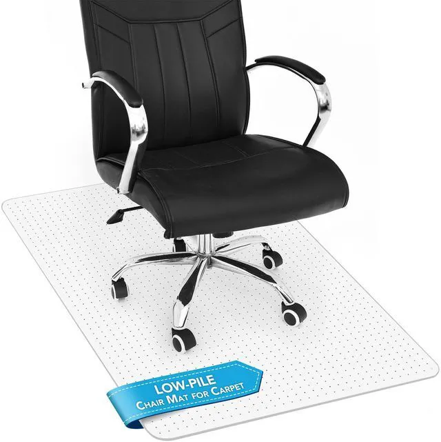 Main image of Thickened Chair Mat for Carpet - 47X 35.5 Heavy Duty Office Chair Mat for Low-Pile Carpeted Floors. Carpet Protector for Office Computer Desk Chair. Easy Rolling, Clear
