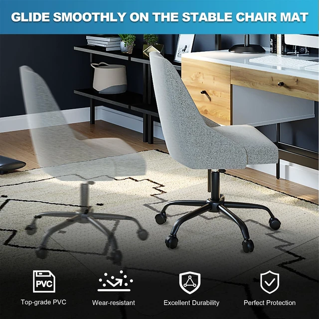 Alt view image 2 of 7 - Thickened Chair Mat for Carpet - 47X 35.5 Heavy Duty Office Chair Mat for Low-Pile Carpeted Floors. Carpet Protector for Office Computer Desk Chair. Easy Rolling, Clear