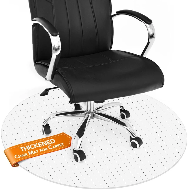 Main image of Chair Mat for Carpet- Low Pile (1/4" Thick) Carpet Protector for Office Gaming Computer Desk Chair. Heavy Duty Desk Chair Mat for Carpeted Floors, Semi Transparent (Round-39in)