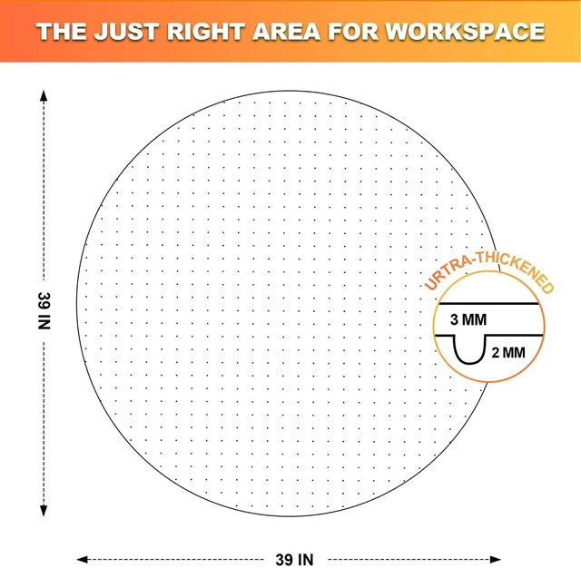 Alt view image 6 of 7 - Chair Mat for Carpet- Low Pile (1/4" Thick) Carpet Protector for Office Gaming Computer Desk Chair. Heavy Duty Desk Chair Mat for Carpeted Floors, Semi Transparent (Round-39in)