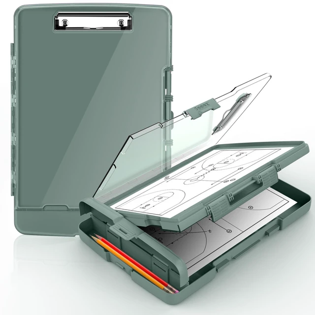 Main image of Original Clipboard with Dual Storage, Heavy Duty Clip Boards 8.5x11 Dual Compartment, Clearview, Dry Erase, High Capacity, Real Hinge, High Capacity, Pen Holder, Coach School & Office Supplies