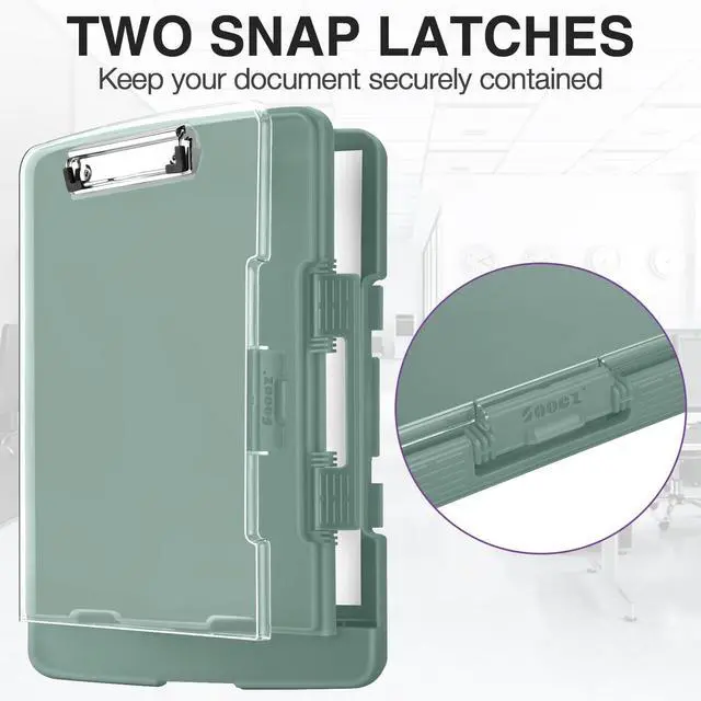 Alt view image 5 of 7 - Original Clipboard with Dual Storage, Heavy Duty Clip Boards 8.5x11 Dual Compartment, Clearview, Dry Erase, High Capacity, Real Hinge, High Capacity, Pen Holder, Coach School & Office Supplies