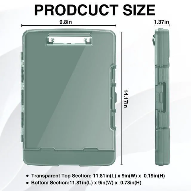 Alt view image 6 of 7 - Original Clipboard with Dual Storage, Heavy Duty Clip Boards 8.5x11 Dual Compartment, Clearview, Dry Erase, High Capacity, Real Hinge, High Capacity, Pen Holder, Coach School & Office Supplies