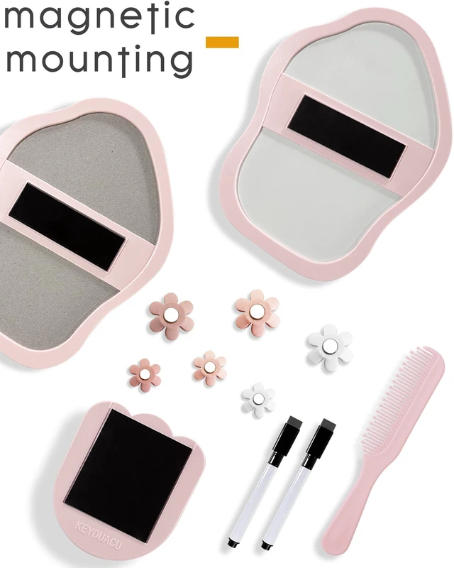 Alt view image 6 of 7 - 13 pcs Girls Pink Locker Accessories, Locker Decorations Including Mirrors, whiteboards, Magnets and organizing Supplies. Ideal for Back-to-School Essentials and The Office (13 pcs-Pink)