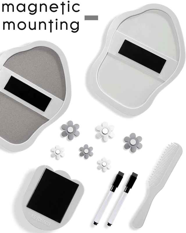Alt view image 5 of 6 - 13 pcs Girls Locker Accessories, Locker Decorations Including Mirrors, whiteboards, Magnets and organizing Supplies. Ideal for Back-to-School Essentials and The Office (13 pcs-Light Gray)